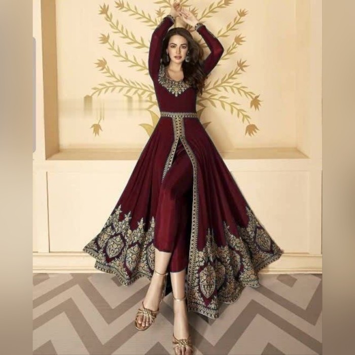 setelan Baju India XXL Miss katrina Maroon baju muslim pesta pri at