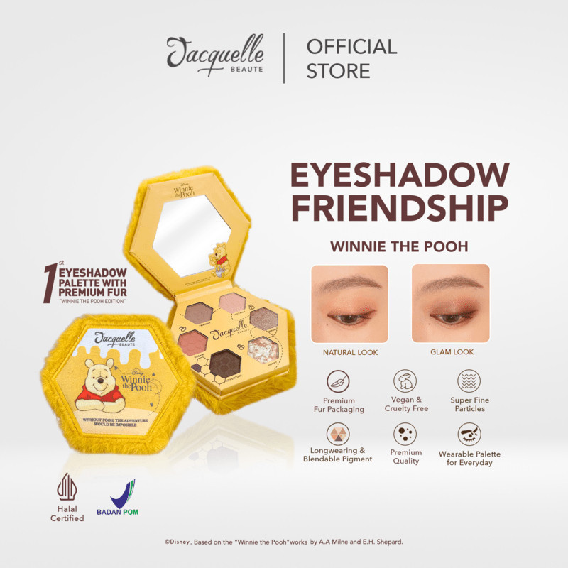 Jacquelle Friendship Eyeshadow Palette Winnie The Pooh Edition Free Brush