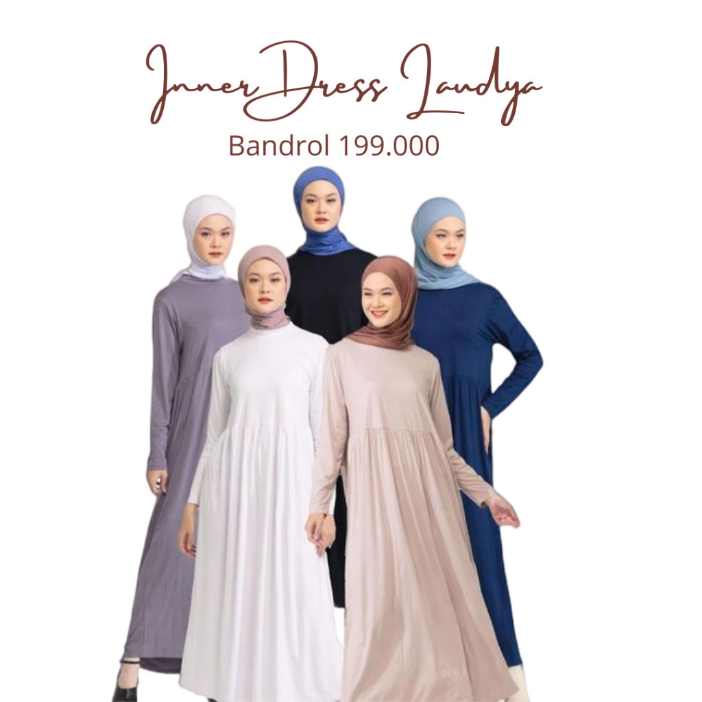 Terlaris ~Dauky Inner Dress Laudya daleman wanita Muslimah Polos Adem Bahan Kaos Inner Gamis Warna P