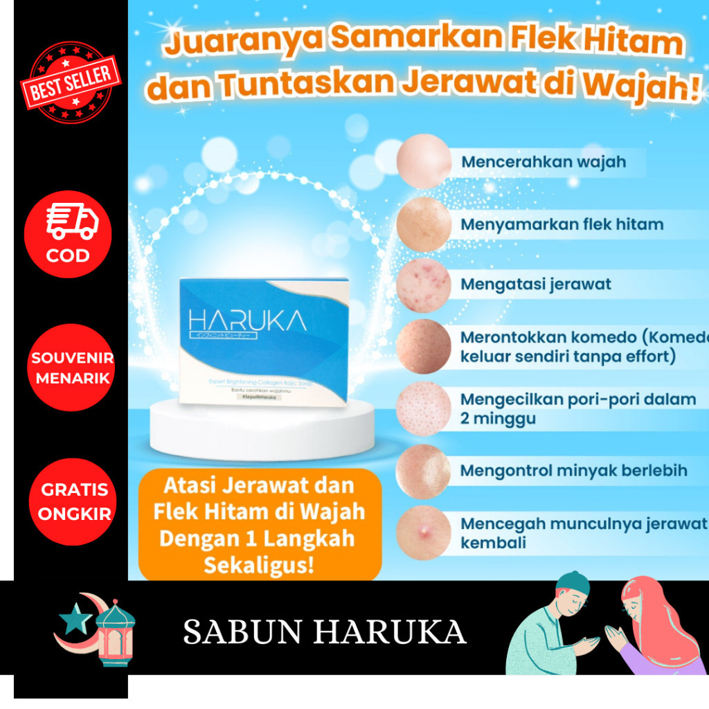 Haruka Kolagen Kojic Soap (Sabun Haruka Skincare)