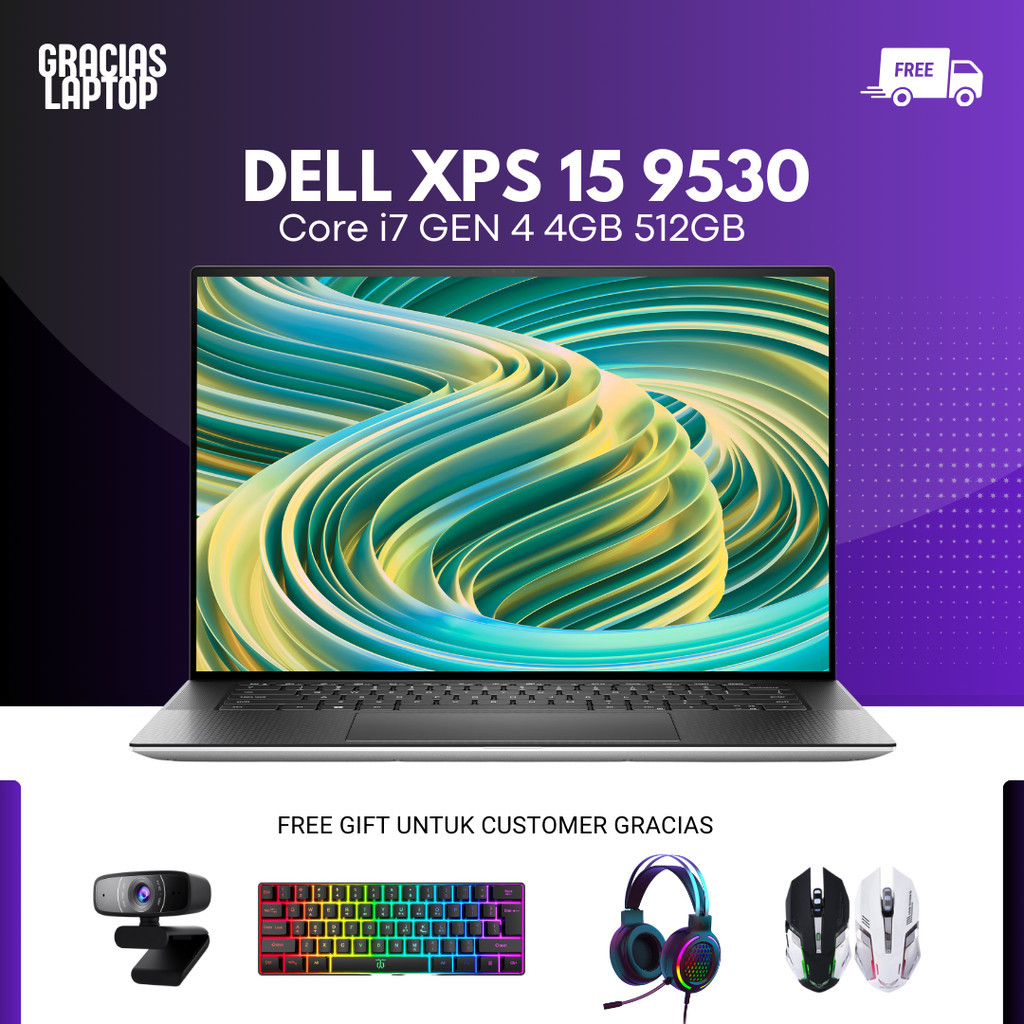 Laptop Murah DELL XPS 15 9530 Core i7 GEN 4 4GB 512GB - Laptop Gaming/Laptop Kerja/Laptop Second