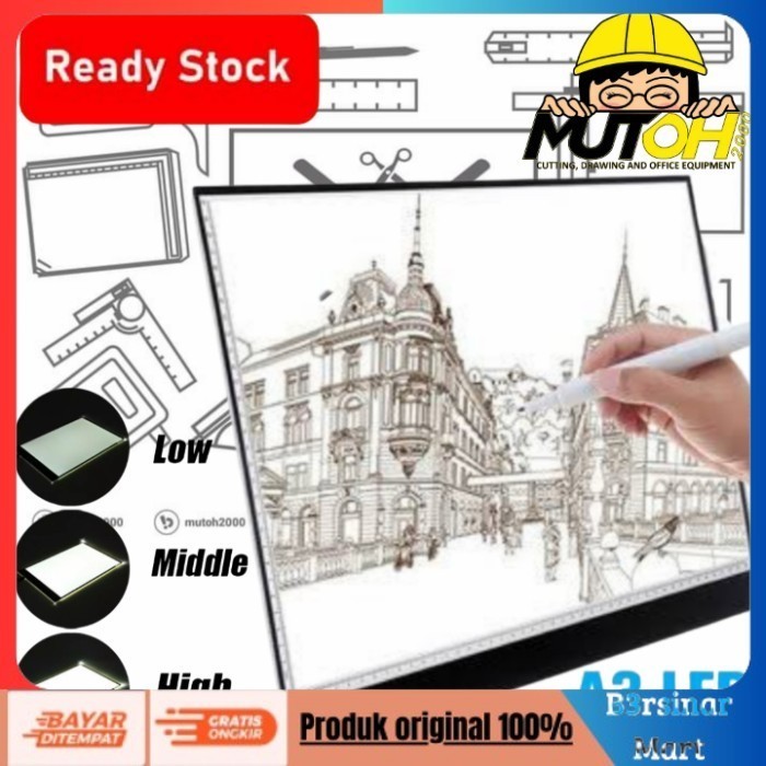 

[KUALITAS TERBAIK] Drawing Tracing A3 Copy Board Papan Jipak LED Light Pad Ultra Slim A3