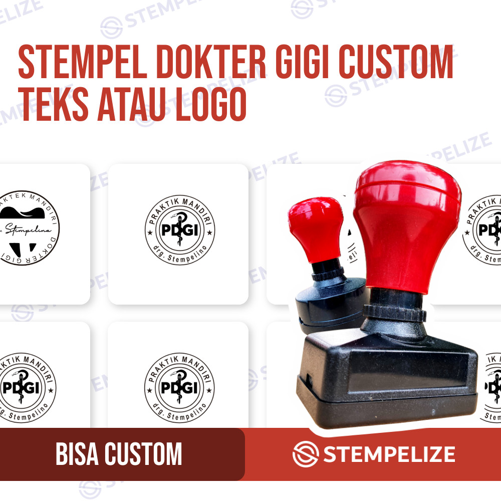 

Stempel Dokter Gigi Custom Teks atau Logo