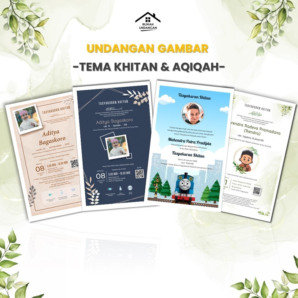 Undangan Digital Khitanan & Aqiqah bentuk Gambar JPEG Lucu