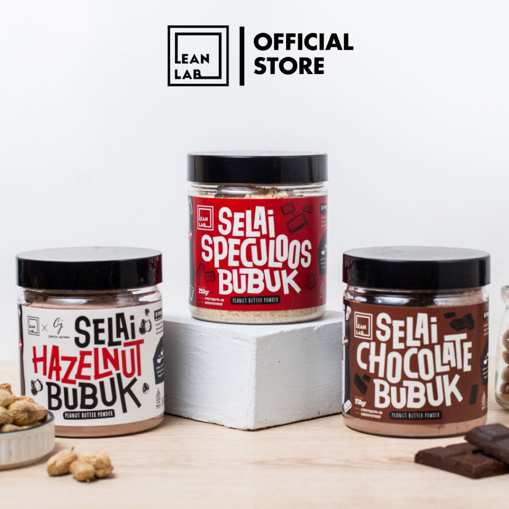 

Lean Lab Selai Bubuk 250gr Coklat Hazelnut Speculoos Peanut Butter Powder Vegan Gluten Free Low Fat
