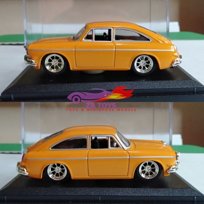 PTS99 Diecast Volkswagen VW Fastback 1600 TL Orange Loose by Jada Toys 1:64