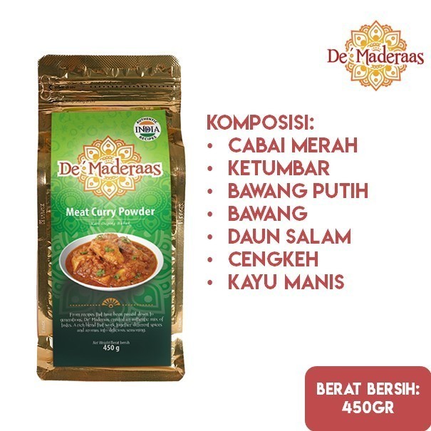 

MZ De Maderaas Meat Curry Powder / Bubuk kari / Bumbu Kari 450 gram