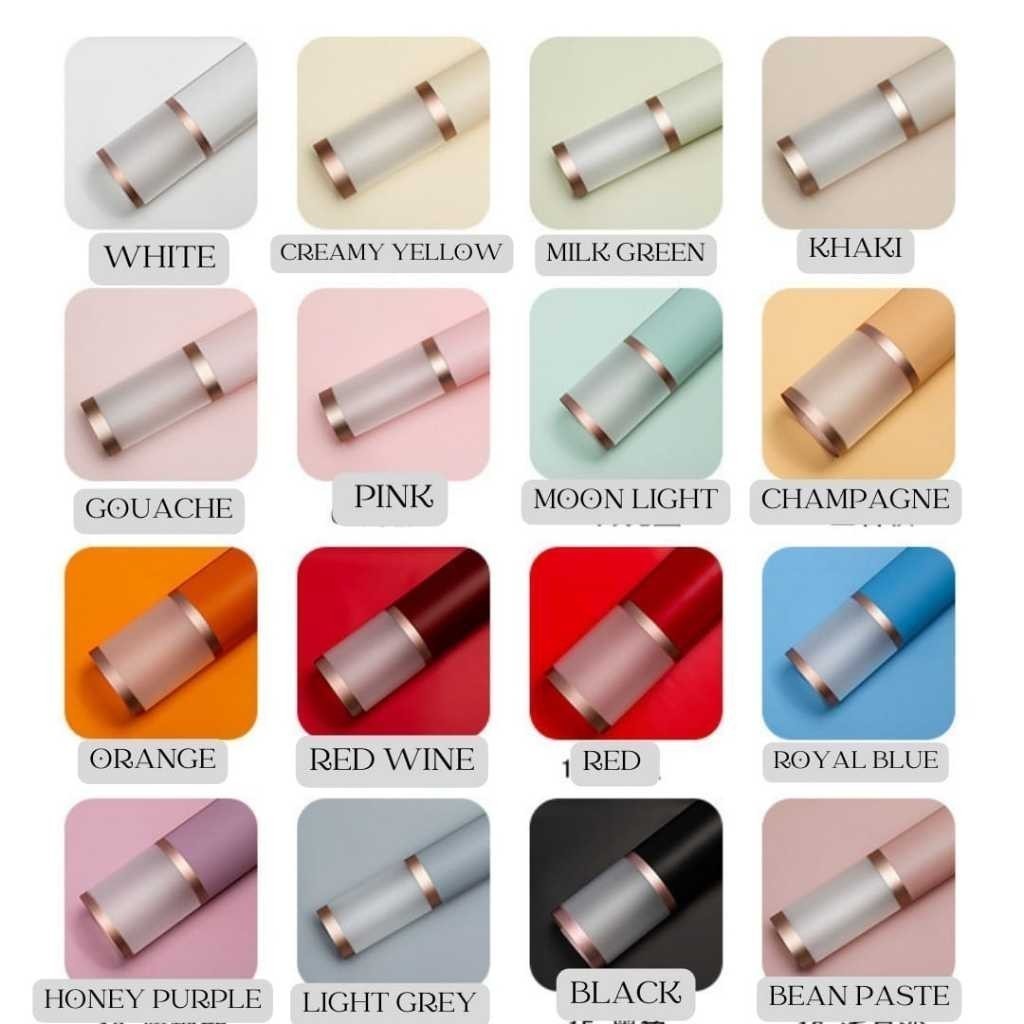 

FLOWER WRAPPING (20 LEMBAR) TRANSPARENT GOLD FRAME CELLOPHANE WATERPROOF KERTAS BUKET BUNGA / FLOWER WRAPPING