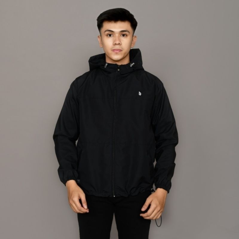 Jaket Casual Parasit Zipper Hoodie Indigo King Of Cloth Hitam Trendy Outfit  - Jaket Windbreakers Pa