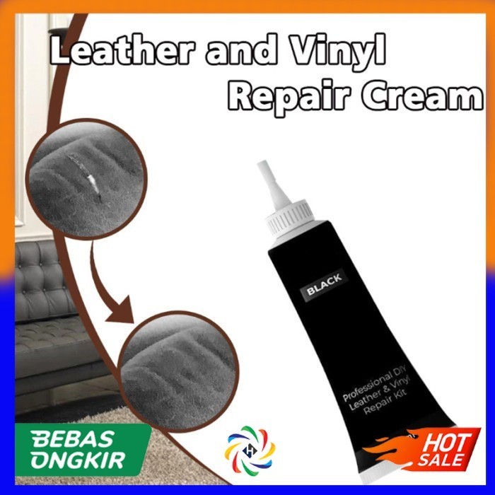 Krim Dempul Filler Reparasi Jok Kulit Mobil Repair Liquid 20ml - Hitam