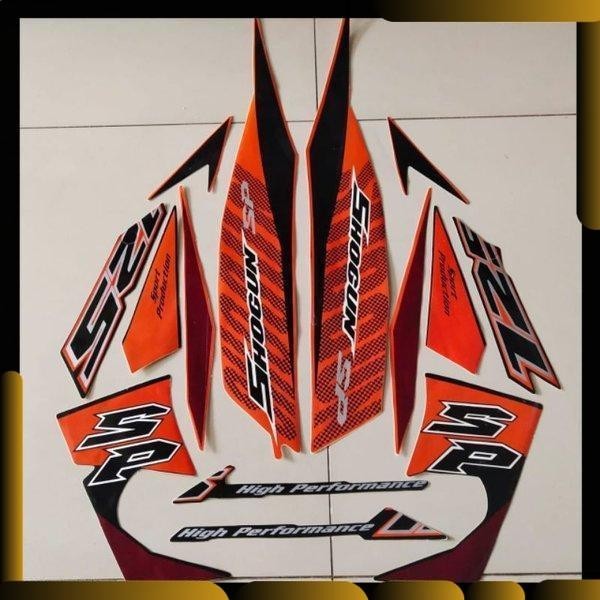 Striping Suzuki Shogun sp 125 r 2009 2010 Oren body standar