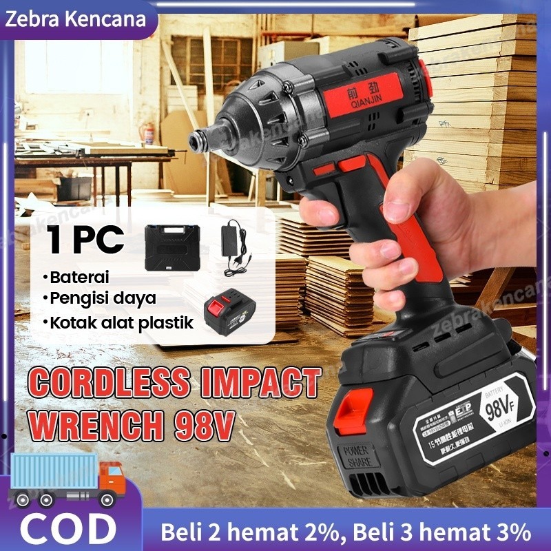 98V Cordless Impact Wrench 98V - Mesin Impact Wrench Baterai Charger Pembuka Baut Buka Baut Bor Oben