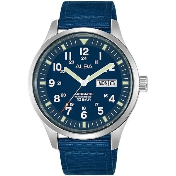 JAM TANGAN PRIA ALBA MECHANICAL AL4219 AL4219X1 AUTOMATIC NYLON STRAP ORIGINAL
