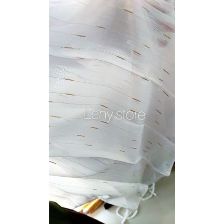 LENYS vitrase putih serat emas/tirai vitras jendela tebal/vitrace putih minimalis dalaman gorden/ PR