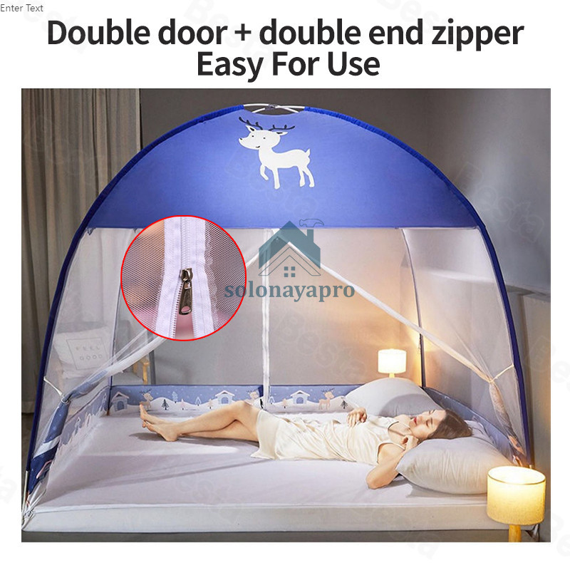 Bantal Gratis120Cm/180Cm Kelambu/Kelambu Tenda / Kelambu Lipat/Kelambu Tidur Kelambu Anti Nyamuk,