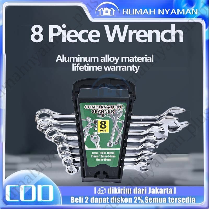 Kunci ring set/8pcs kunci pas ring/kunci ring pas 1 set lengkap/kunci ring pas set Kagon Kaikai 6MM 