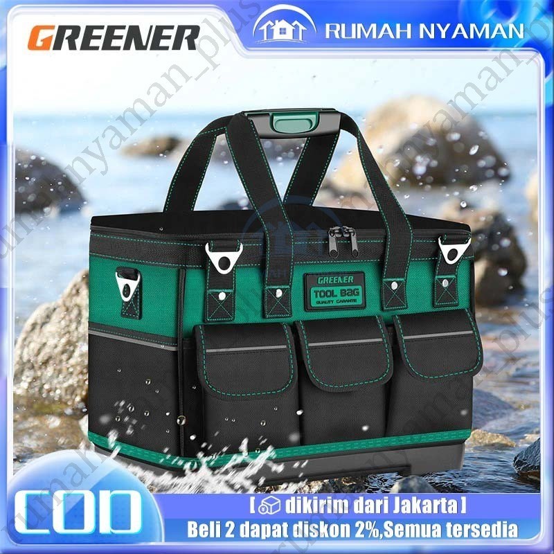 GREENER Toolbag 13-23 inch Kain Oxford Tebal Tas Alat Perkakas Kuat Tas Perkakas Toolkit Toolbox 13 