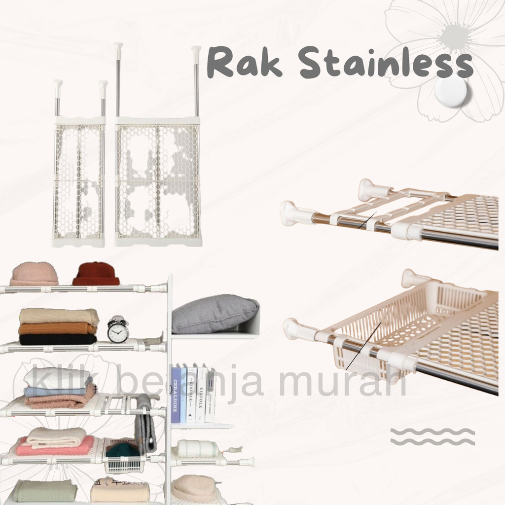 SEKAT LEMARI PAKAIAN FLEXIBLE/alat sekat lemari/penambah sekatan lemari