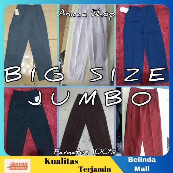 

⭐COD⭐ DISKON Celana Panjang Karet Jumbo Untuk Sd/Smp/Sma Seragam Sekolah Merah, 35