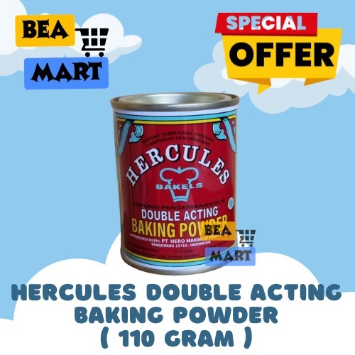 

HERCULES Baking Powder DOUBLE ACTING Kaleng 110gr | Bakels Tepung Pengembang Kue 110 gr gram