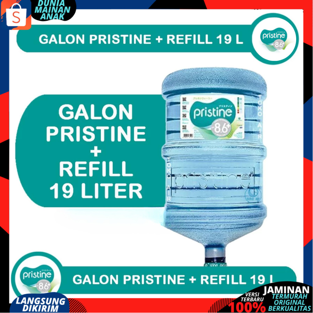 

Air Mineral PRISTINE Galon 8+ Isi Refill 19 Liter Asli Dan Bersegel Siap Minum Setiap Hari