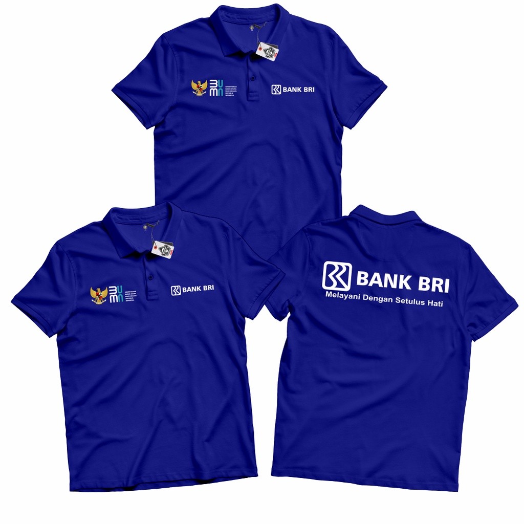 Polo Shirt Pria Wanita Kaos Polo Kaos Kerah Distro Bank BRI Bank Rakyat Indonesia Seragam Kerja