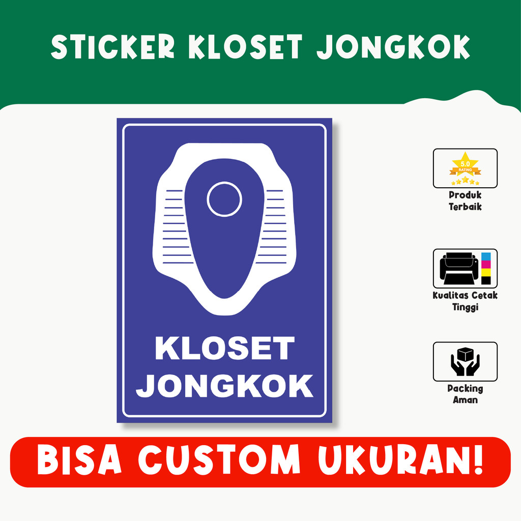 

Sticker Penanda Kloset Jongkok dan Kloset Duduk untuk Toilet Umum, Tahan Lama dan Anti Air