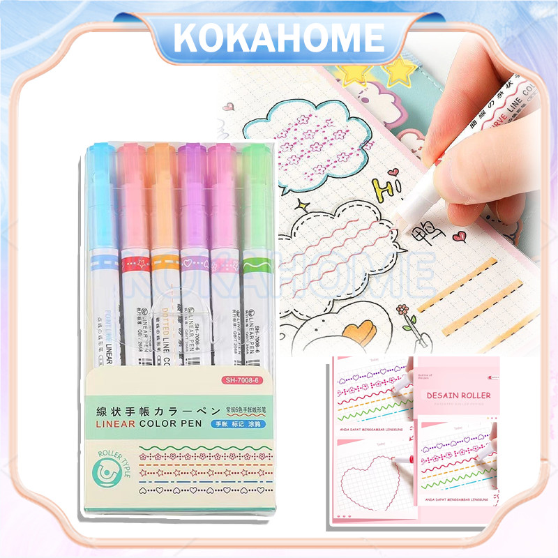 

Pulpen / Spidol Garis Motif / Bentuk / Pola / Linear / Line / Shape / Pattern Color Pen / Marker Set
