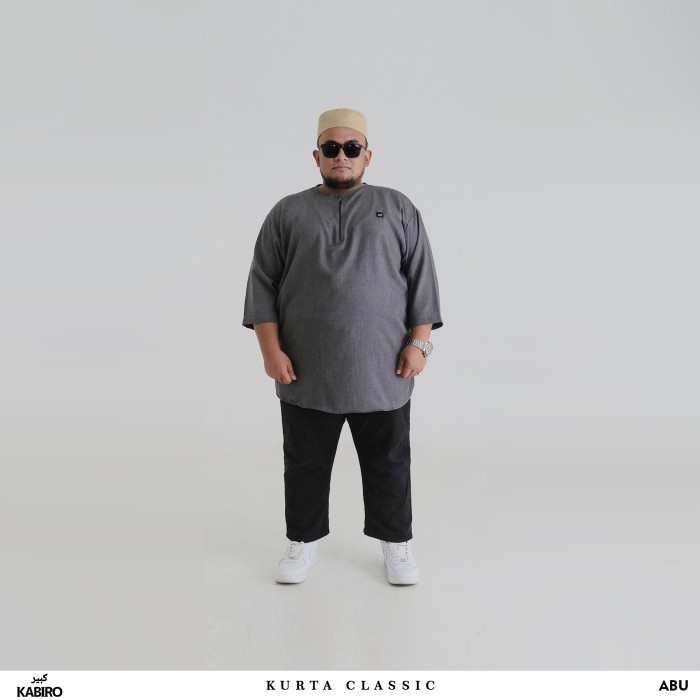 Baju Koko Jumbo Kurta Jumbo Koko Bigsize Kurta Bigsize Baju Koko 4XL sampai 6XL - Abu-abu, 4XL