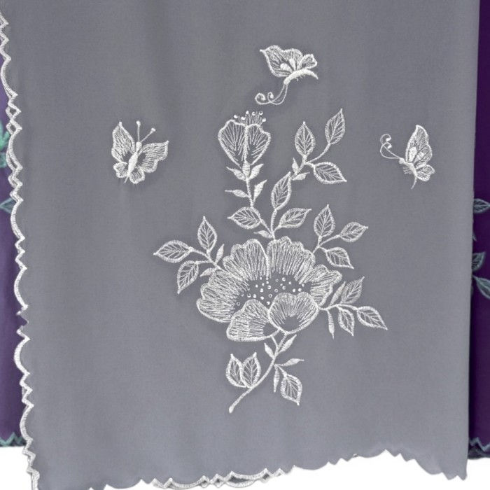 Hijab pashmina bordir panjang 200cm - Abu tua