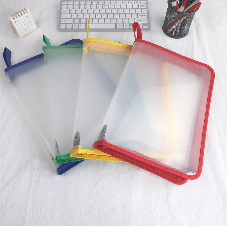 

A5 A4 Zipper File Bag PVC PP Glitter Transparent Storage Organizer Bag File Folder Case Bags Stationery Holder
