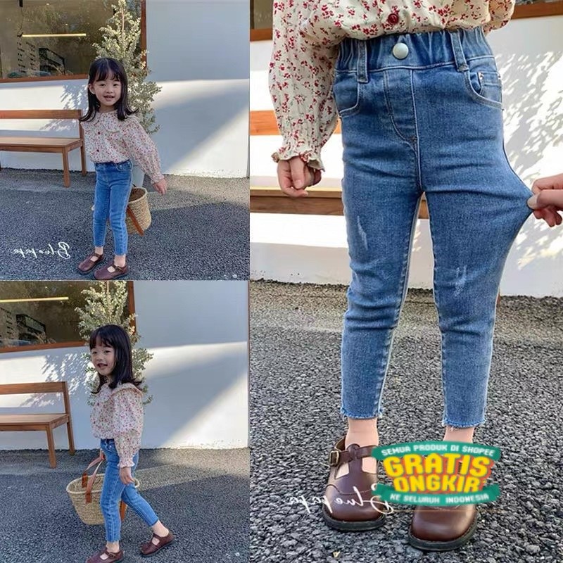 Scarlett Denim Pants | Celana Jeans Panjang Anak Perempuan | Celana Panjang Anak Perempuan/ sage hij