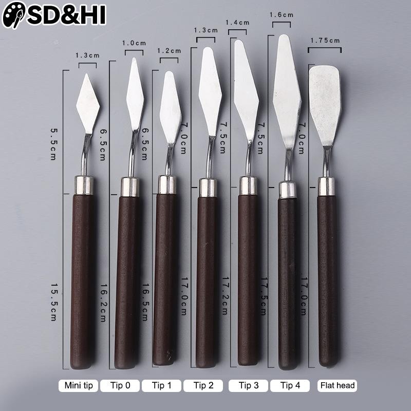 

1pc/7pcs Stainless Steel Spatula Kit Palette Gouache Supplies For Oil Painting Knife Fine Arts Painting Tool Set Flexible Blades