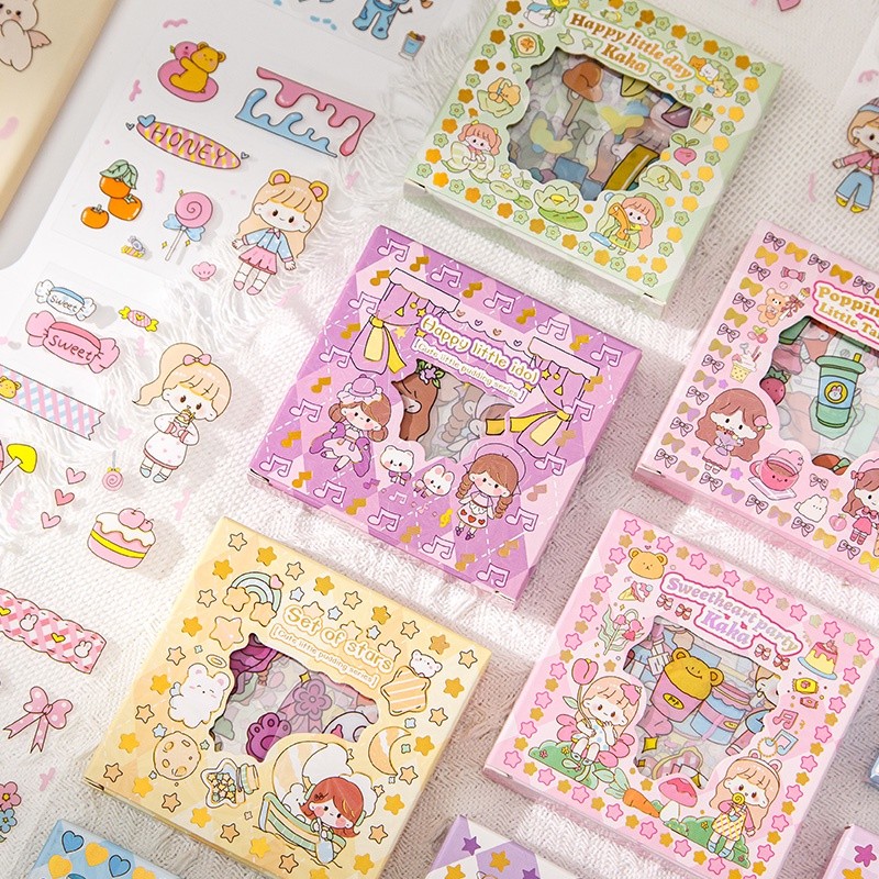 

100lembar Kotak Kartun Gadis Seri Bahan Student Diary Deco