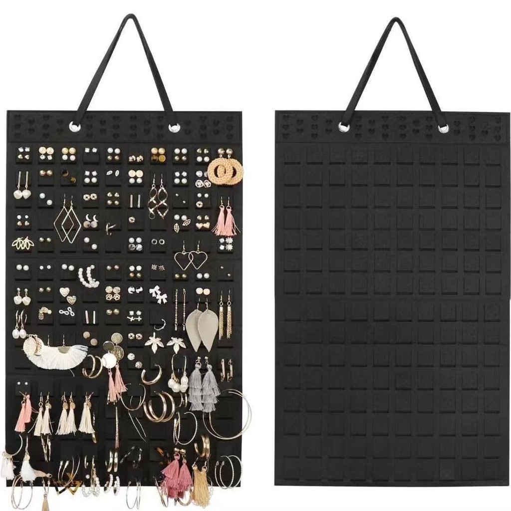 

New Double Wall Mounted Jewelry Bag Jewelry Display Felt Earrings Storage Bag Necklace Ring Jewelry Organizer Packaging