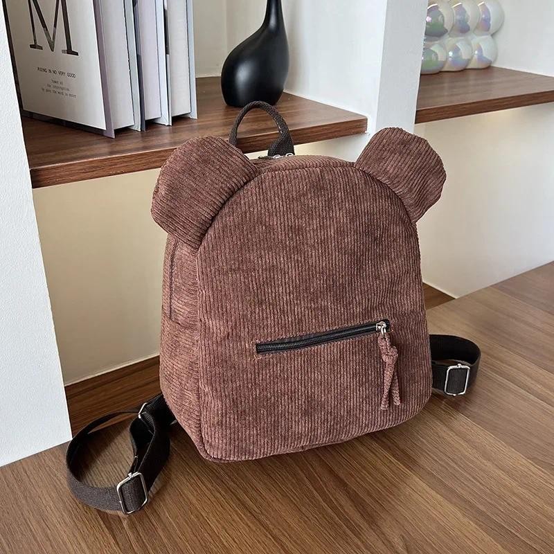 Kids Backpacks for Boy Corduroy Casual Travel Bag Corduroy Fashionable Women Bag Backpack Mother Kid