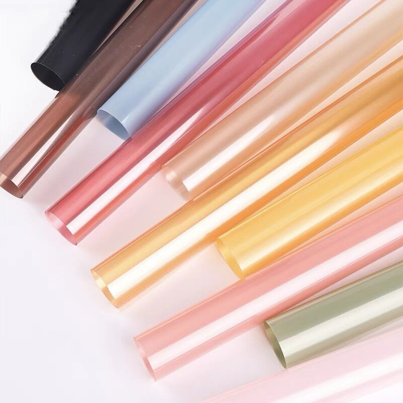 

Isi 20 LEMBAR Kertas Buket Bunga Full Color Transparan Flower Wrapping Paper Full Color OPP TRANSPARENT KB102