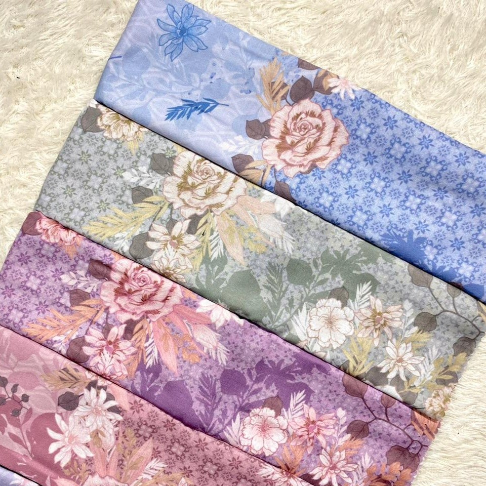 Hijab Katun Voal Motif Premium Lassercut Segiempat ZM01