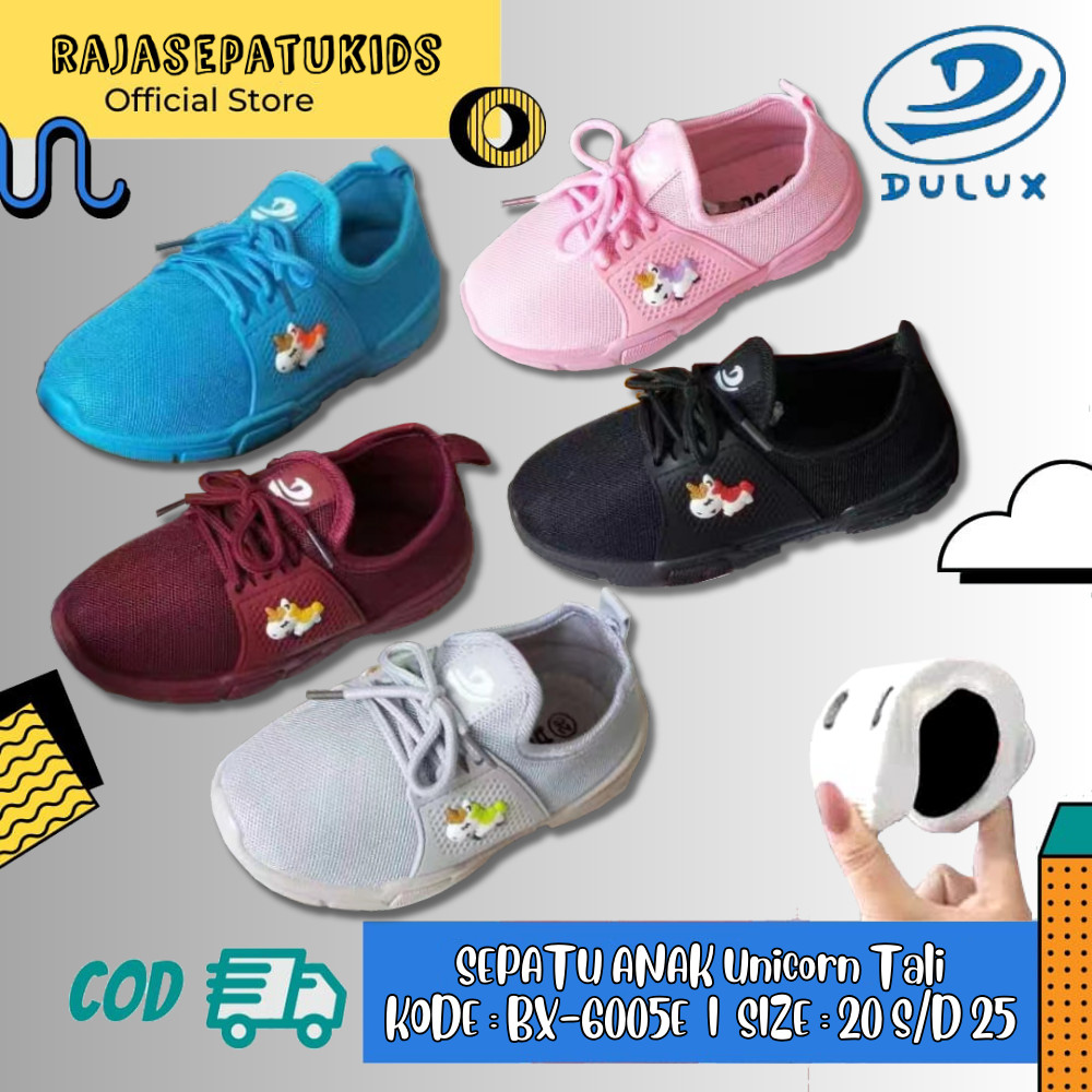 (COD) Sepatu Anak DULUX Unicorn Tali Karakter Unisex Prewalker BX-6005E / Model Unicorn Karakter Pre