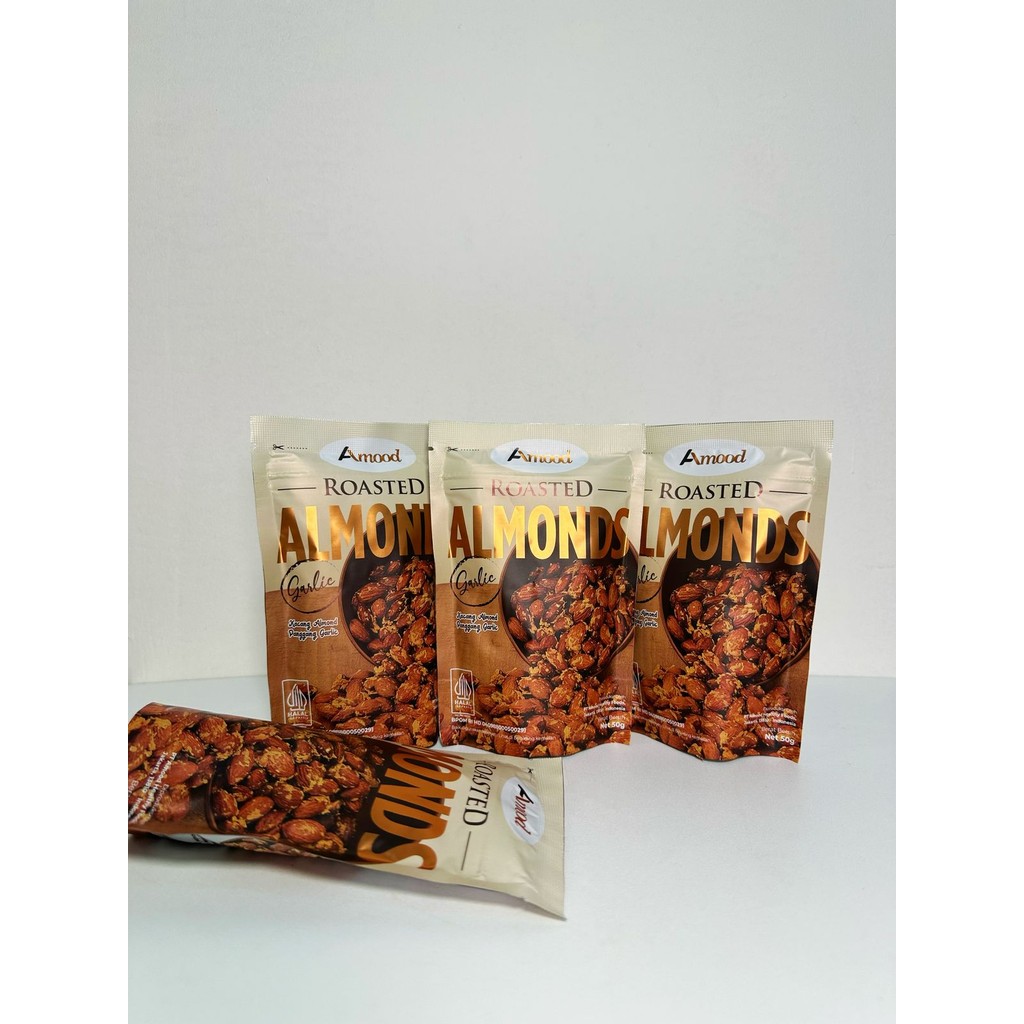 

Amood Roasted Almond 50 gr Kacang Panggang HALAL BPOM Rasa Garlic