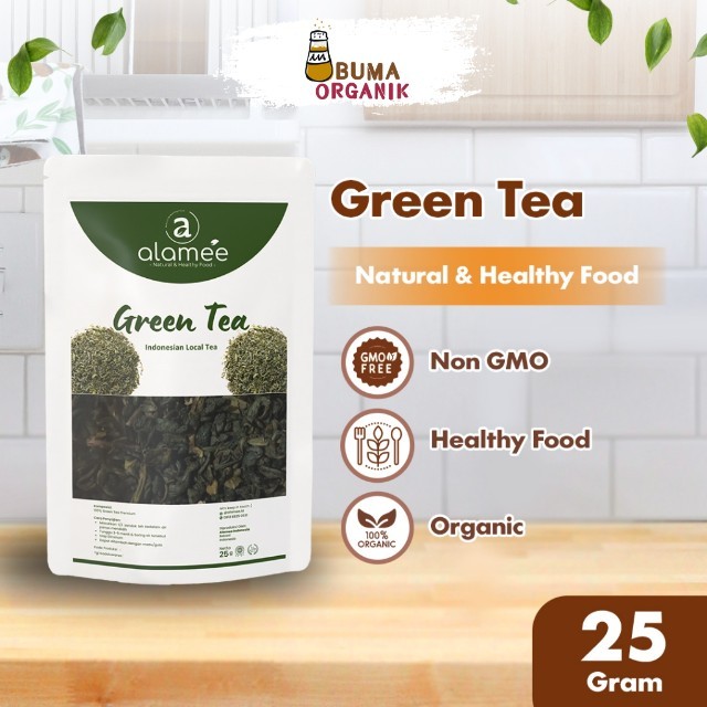 

ALAMEE Green Tea Teh Hijau Organik Organic Kering Greentea Minuman Herbal 25gr BUMA