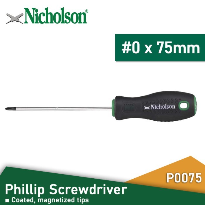 NICHOLSON P0075 Obeng Plus PH 0 x 75 mm Screwdriver PH0