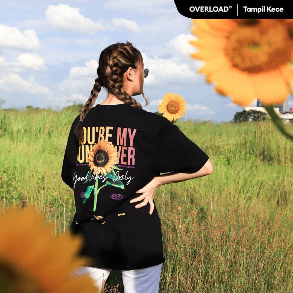 JINISO Kaos Oversize T-Shirt Sunflower