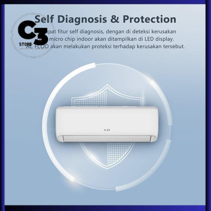 FLIFE AC LOW WATT 1/2PK - Hemat Listrik - Self Diagnosis -Auto Clean - 325 watt - 0.5PK - FAC-05FCOO