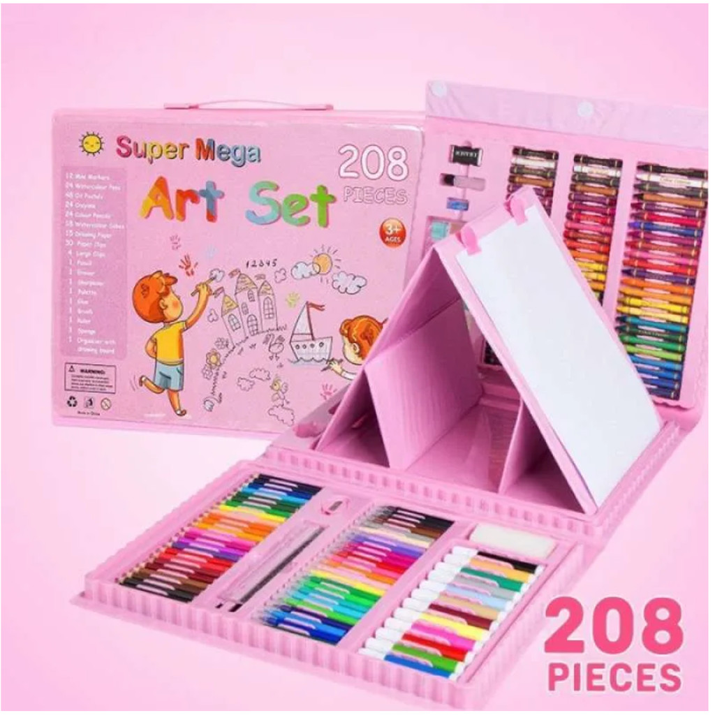 

Crayon Anak Pengasah 208pcs Set Alat Menggambar Melukis Anak-anak Crayon Cat Air Pensil Warna