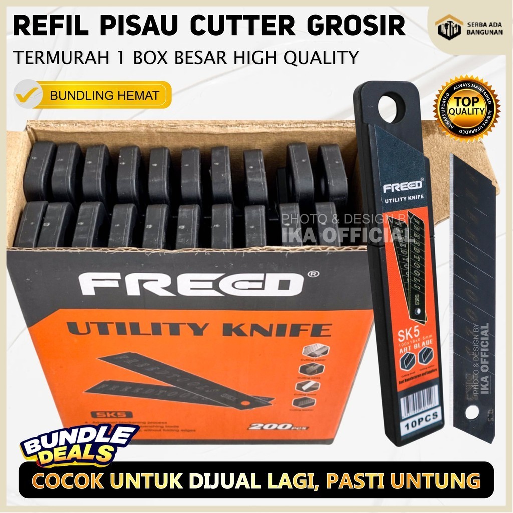 Isi Cutter Besar merek Freed (1dus isi 20pak) / Isi cutter cuter besar / refill kater