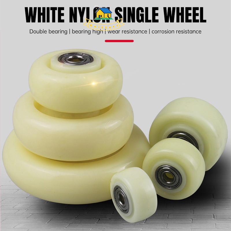 Roda Nylon Wheel Double Bearing Trolley Etalase Lori 3" 4" 5" Inch/Roda Laher Nylon Besi/Roda Univer