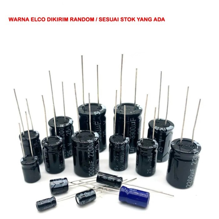 Elco Kapasitor Elektrolit 33uF 33 uF 16V 25V 50V 100V 400V 450V Capacitor Polaritas ELKO