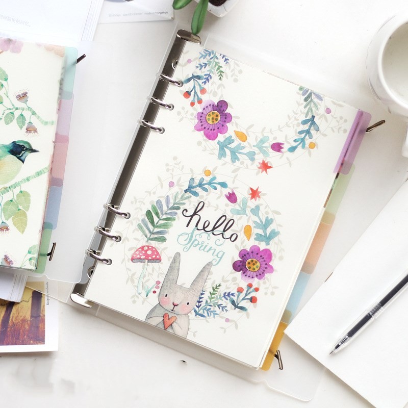 

5pcs/set Loose Leaf A5 A6 Spiral PP Binder Index Dividers for Notebook Diary DIY Accessory Index Loose Leaf Notepads Binder