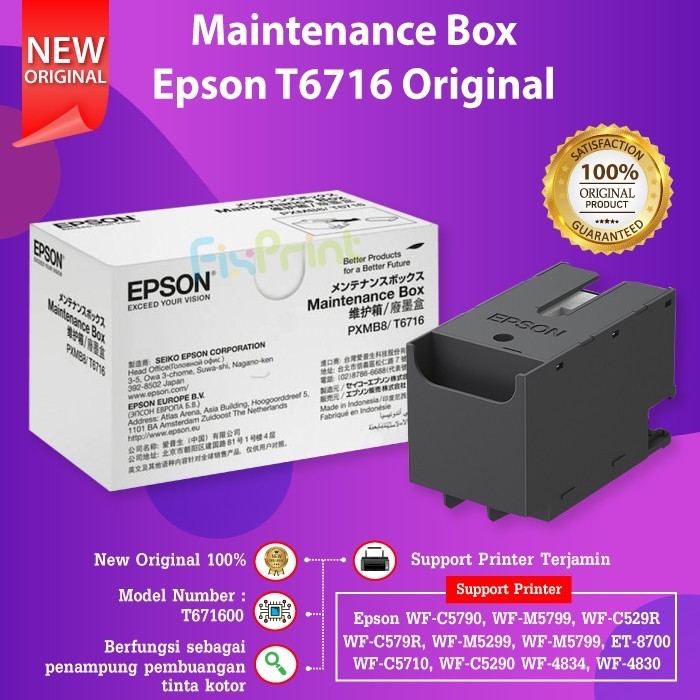 Maintenance Box T6716 Busa Ink Pad Printer Epson WF C5290 C5790 C579R